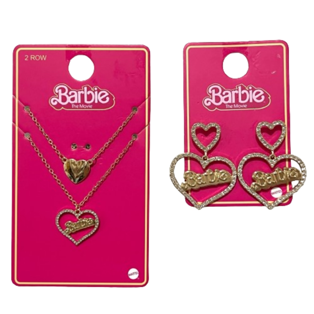 2-Piece-Stamped Barbie The Movie Necklace Earrings Set Host Pick Marc 50$